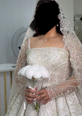 Full taşlı boncuklu Prenses Gelinlik - Görsel 7