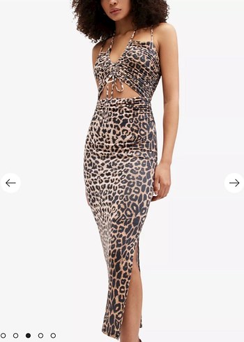Leopar Desenli Kadın Elbise - Görsel 3