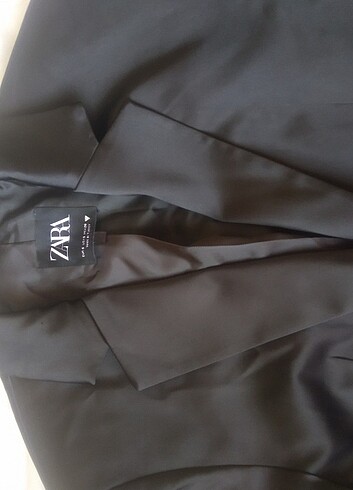 Zara Zara siyah saten blazer 