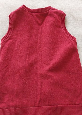 Kız Çocuk Kırmızı Bohem Desenli Fermuarlı Yelek - Görsel 7