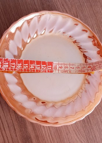 Beden Parlak Bej Dekorsuz Tabak Seti