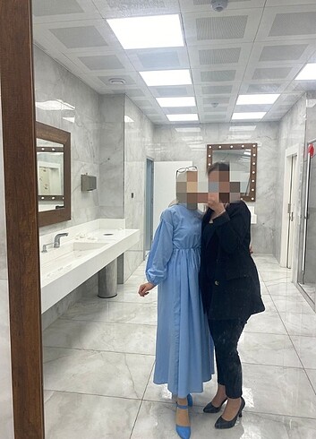 Mavi uzun elbise 