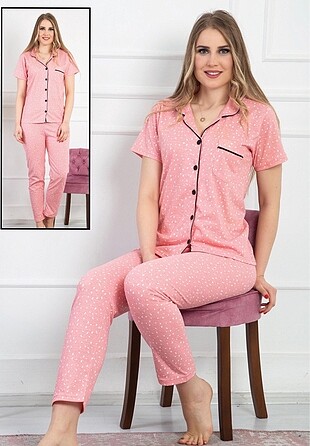 Boydan Düğmeli Pijama Takımı