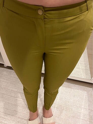 m Beden Yağ yeşili kumaş pantolon