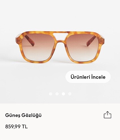  Beden kahverengi Renk H&M yeni güneş gözlüğü