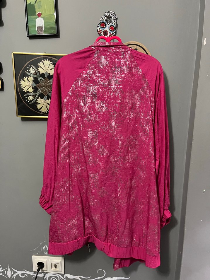 pembe ve parlak gumus detayli tesettur spor takım - Görsel 4