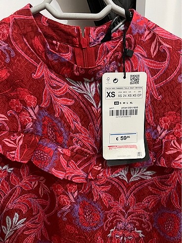 xs Beden Zara elbise
