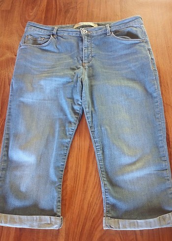 Bej Gri Kadın Denim Midi Pantolon