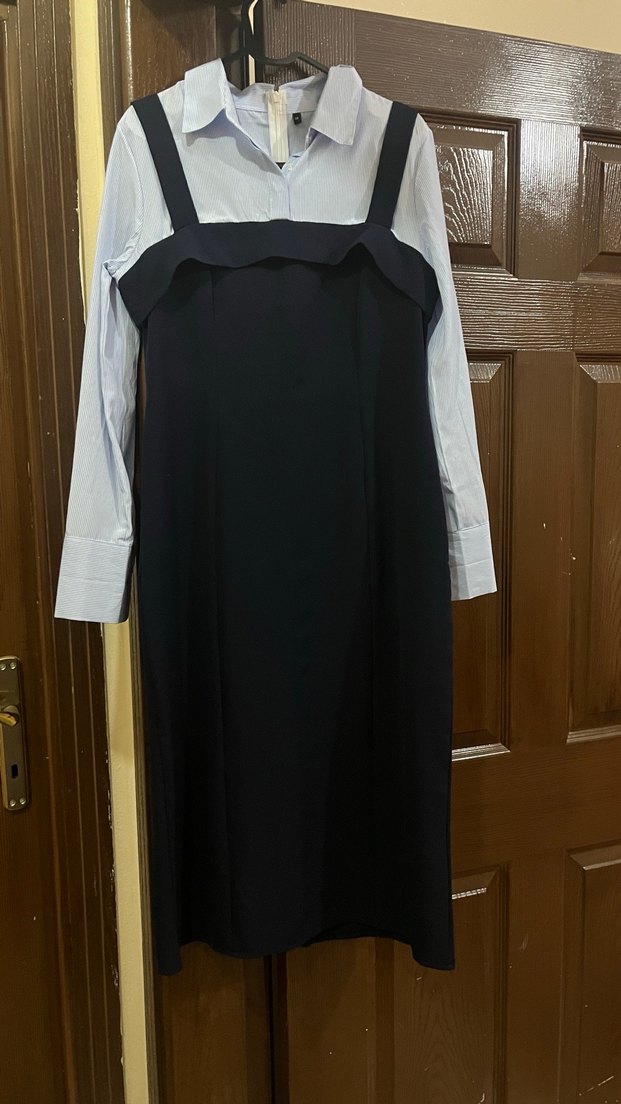 Kadın Lacivert midi elbise - Görsel 4