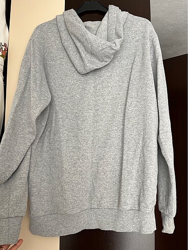 l Beden Gri kapüşonlu fermuarlı sweatshirt