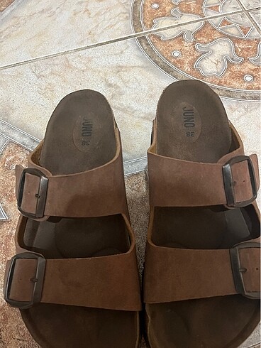 38 Beden Kahverengi birkenstock modeli Terlik