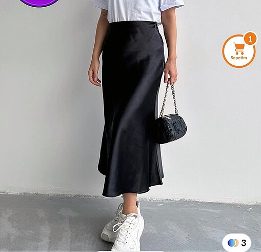 Siyah Saten Etek - Görsel 4