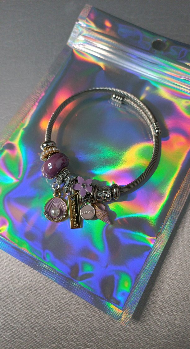 Mor Boncuklu Bohem Bileklik - Görsel 2