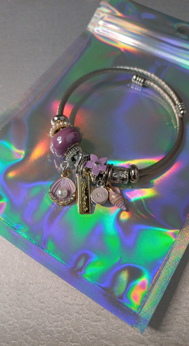 Mor Boncuklu Bohem Bileklik - Görsel 3