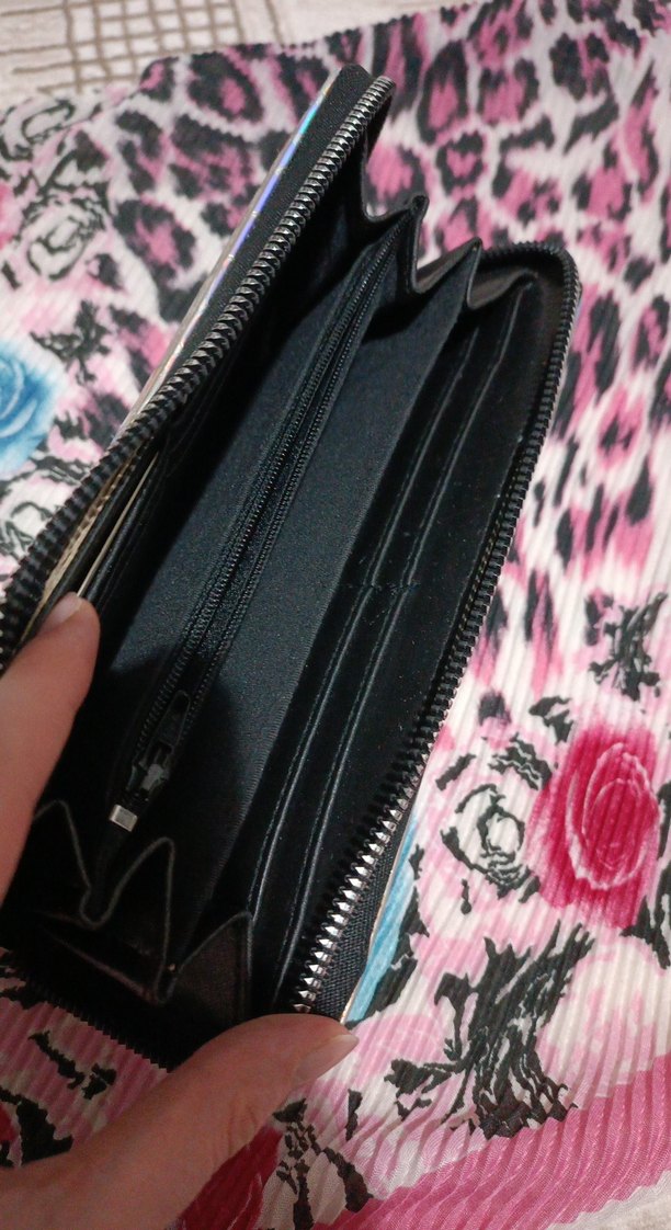 Parlak Yılan Desenli Fermuarlı Kadın Cüzdanı - Görsel 4