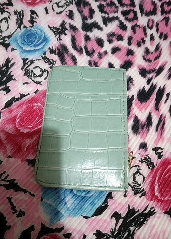 Turkuaz Yılan Derisi Desenli Fermuarlı Kadın Cüzdanı - Görsel 2
