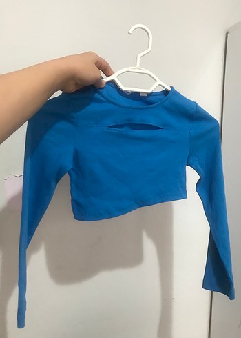 Parlak Mavi Kız Bolero, Uzun Kollu, Yaka Detaylı - Görsel 4