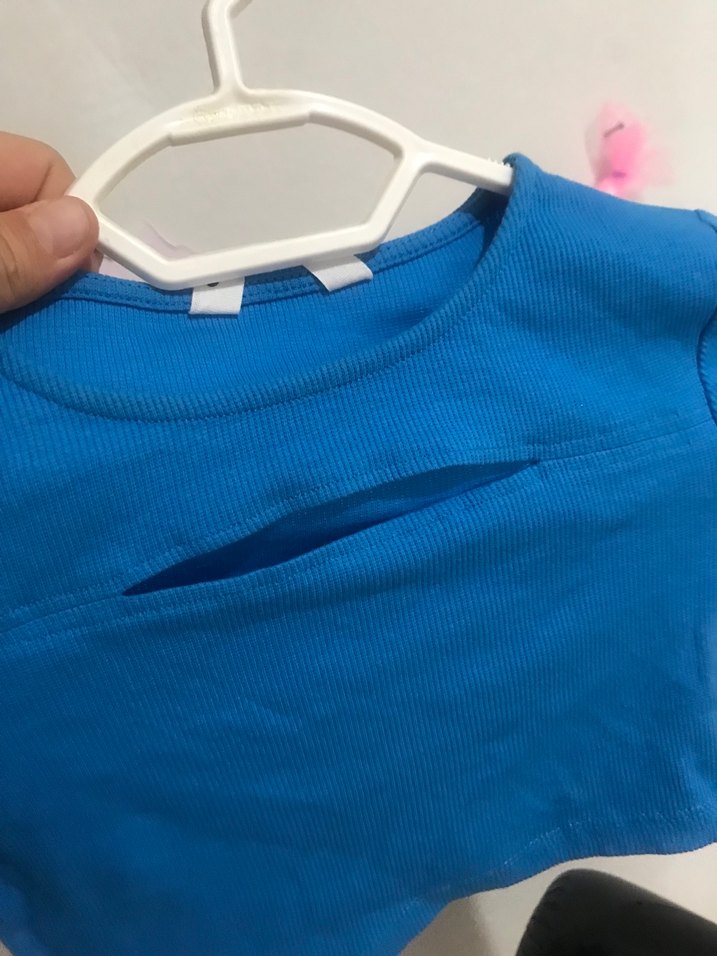 Parlak Mavi Kız Bolero, Uzun Kollu, Yaka Detaylı - Görsel 3