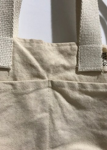 Bej Keten Kadın Çanta - Görsel 3