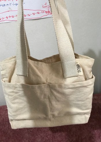 Bej Keten Kadın Çanta - Görsel 2