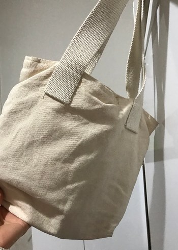 Bej Keten Kadın Çanta - Görsel 5