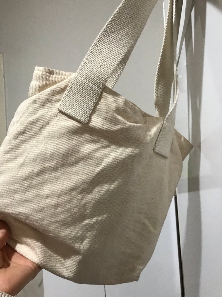 Bej Keten Kadın Çanta - Görsel 5