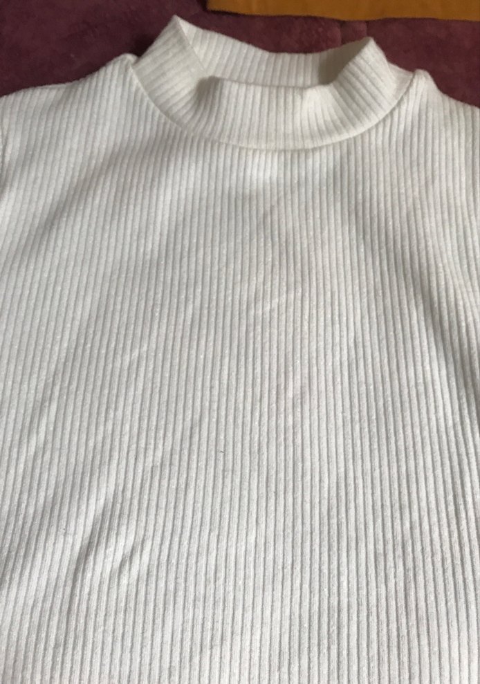 Kız Çocuk Beyaz Balıkçı Yaka Uzun Kollu Tişört - Görsel 3