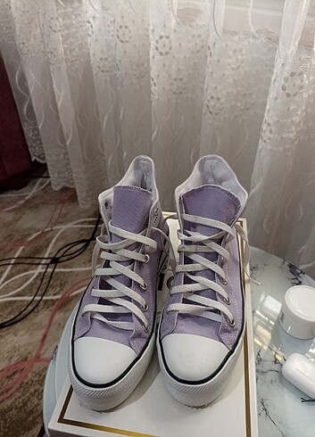 39 Beden Mor kalın taban Converse ayakkabi