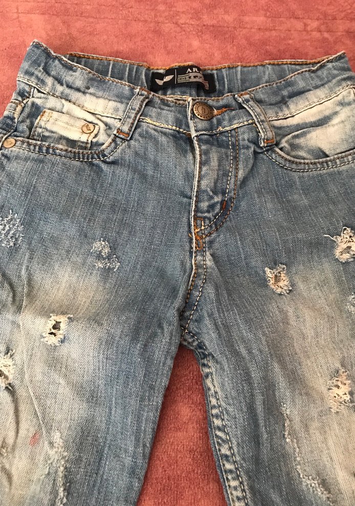 Erkek Çocuk Mavi Yırtık Denim Şort - Görsel 5