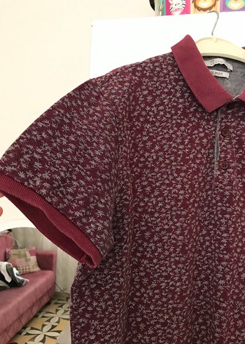 Erkek Bordo Polo Yaka Kısa Kollu Tişört - Görsel 3