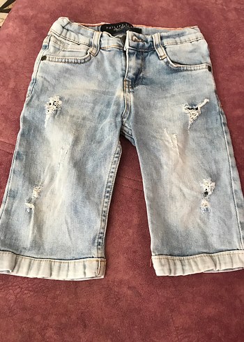 Erkek Çocuk Mavi Rahat Kesim Denim Şort - Görsel 2