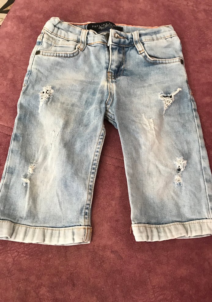 Erkek Çocuk Mavi Rahat Kesim Denim Şort - Görsel 2