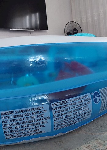 Çocuklar için Renkli Mavi Şişme Havuz Seti - Görsel 9