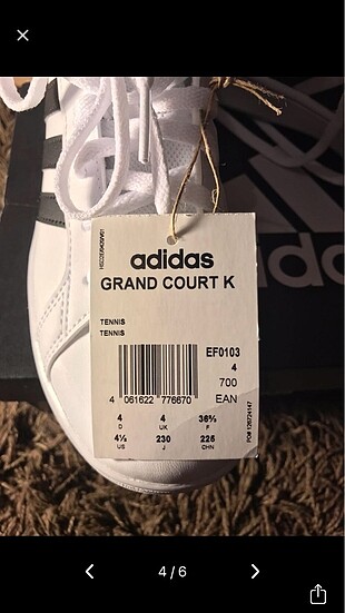 37 Beden Adidas spor ayakkabı grand court