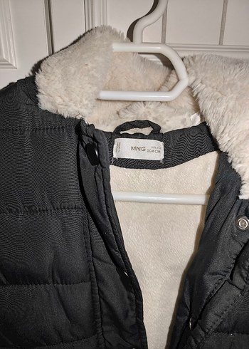 unisex Çocuk Siyah Suni Kürk Detaylı Mont - Görsel 2