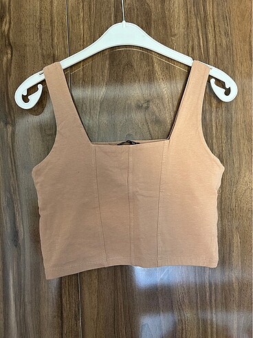 l Beden camel Renk Crop bluz