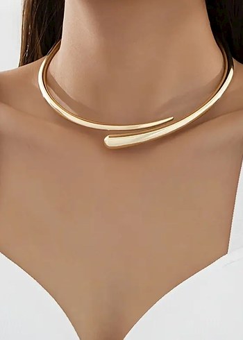 Parlak Altın Midi Minimalist Kolye