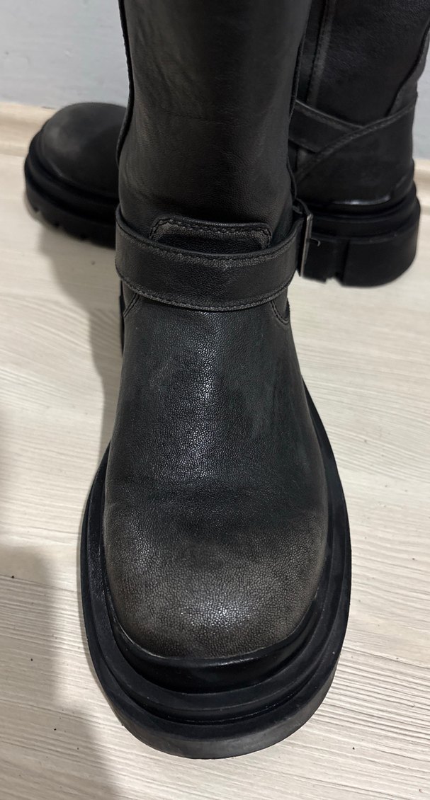 Erkek Siyah Deri Tokalı  Bot postal - Görsel 4