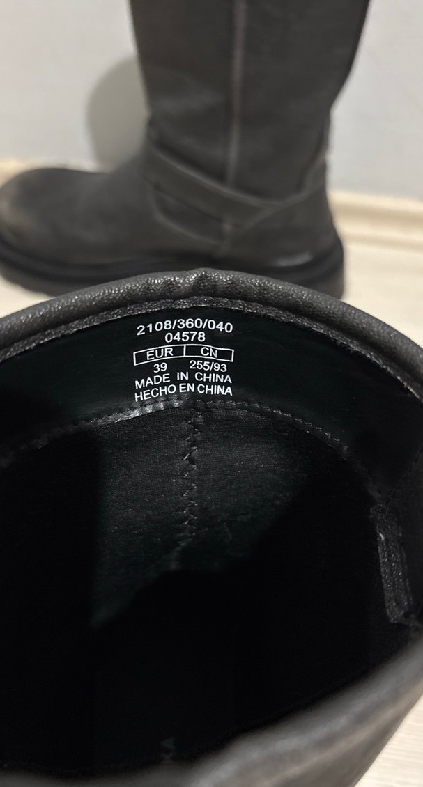 Erkek Siyah Deri Tokalı  Bot postal - Görsel 5