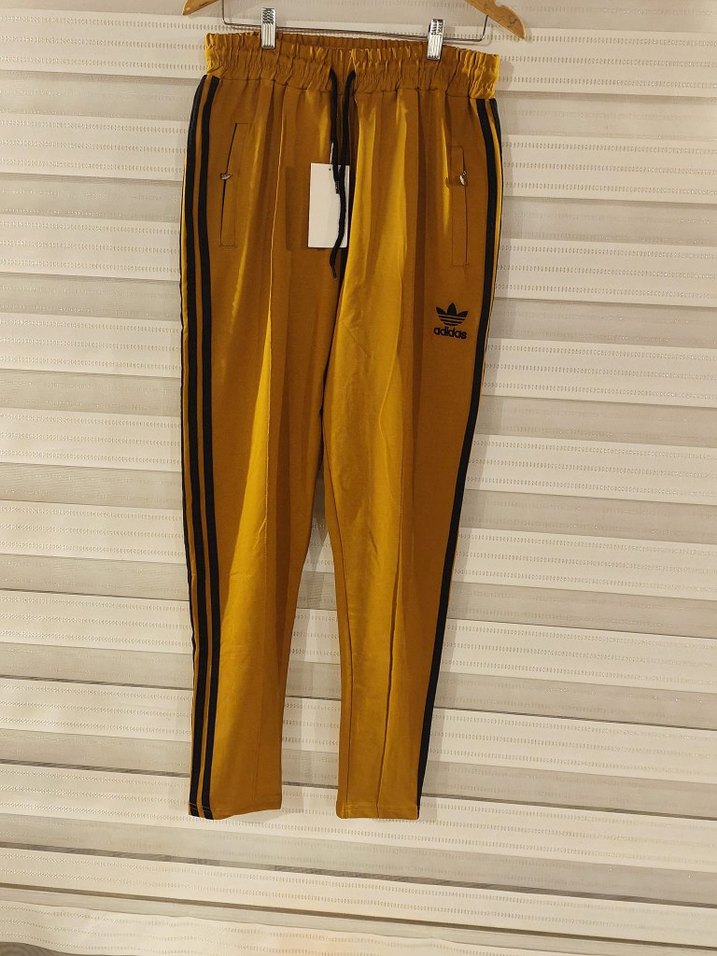 xxl bedenhardal Sarı Adidas Fermuarlı Erkek Eşofman Altı - Görsel 3