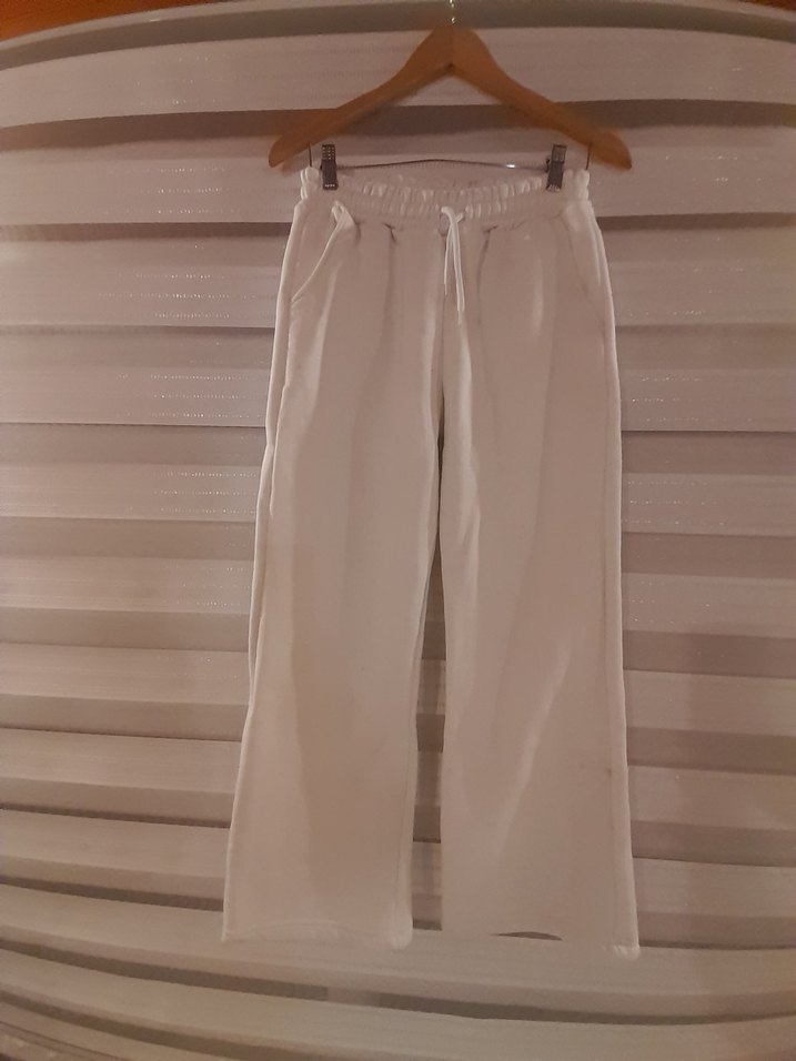 xl beden az ve temiz kullanıldı Beyaz Keten Midi Rahat Kesim - Görsel 2