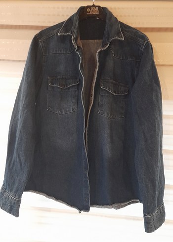 l beden lcw marka Kadın Mavi Denim Gömlek Ceket - Görsel 5