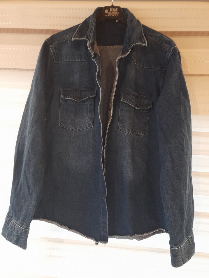 l beden lcw marka Kadın Mavi Denim Gömlek Ceket - Görsel 5