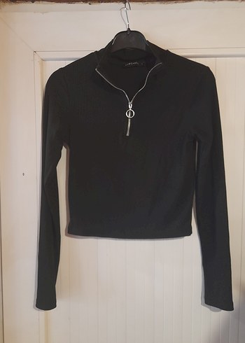 s beden sifirdan farksiz Fermuarlı Siyah Yarım Balıkçı Sweatsh - Görsel 2