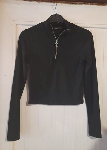 s beden sifirdan farksiz Fermuarlı Siyah Yarım Balıkçı Sweatsh - Görsel 3