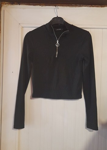 s beden sifirdan farksiz Fermuarlı Siyah Yarım Balıkçı Sweatsh - Görsel 4