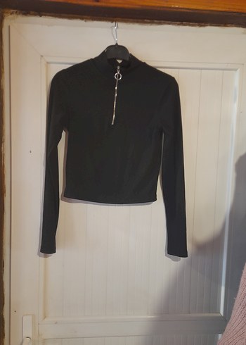 s beden sifirdan farksiz Fermuarlı Siyah Yarım Balıkçı Sweatsh - Görsel 5