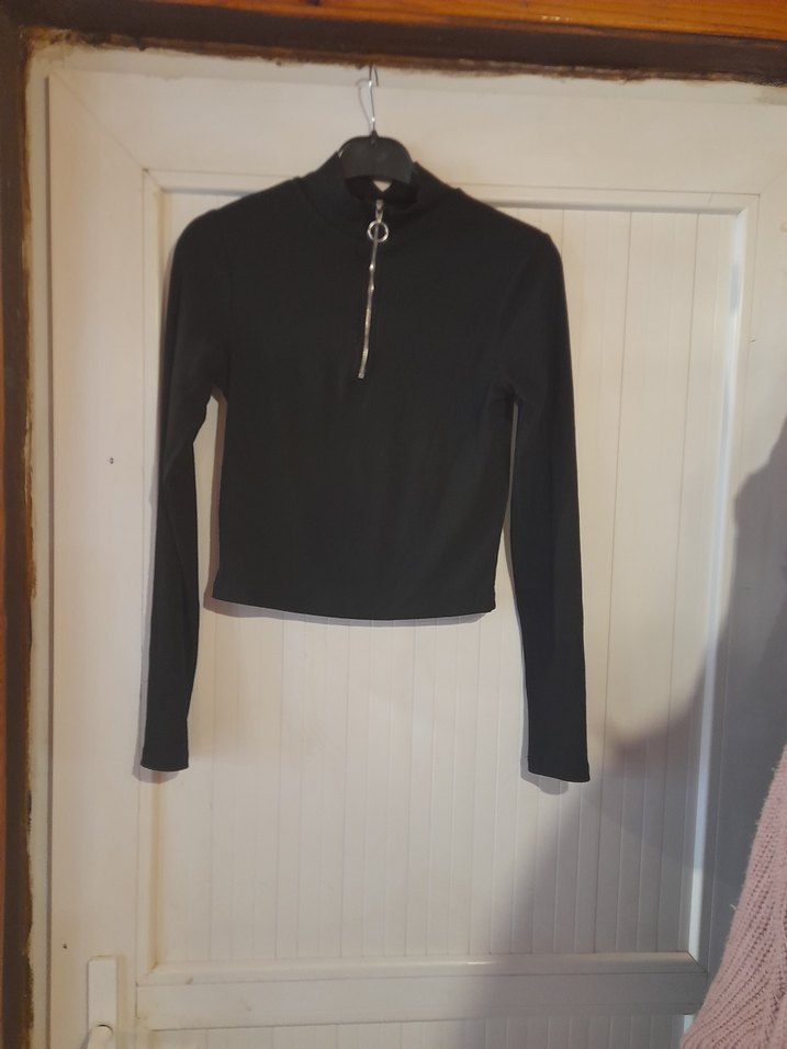 s beden sifirdan farksiz Fermuarlı Siyah Yarım Balıkçı Sweatsh - Görsel 5