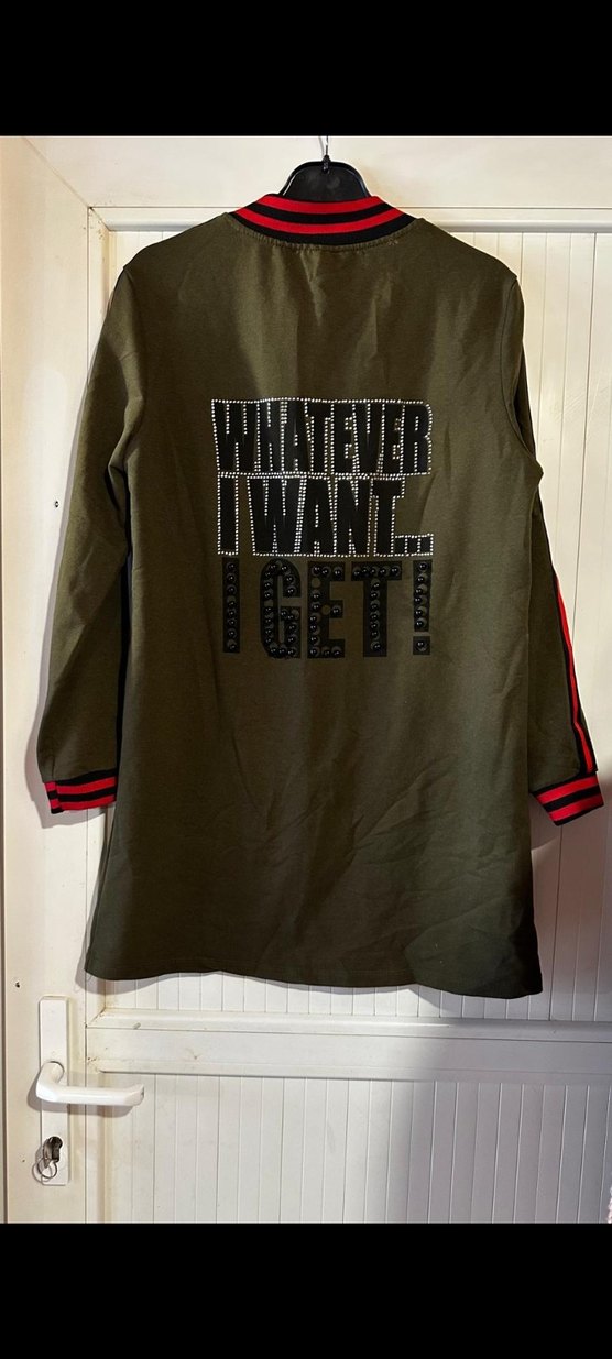 m  ve l olur haki renk Fermuarlı Ceket sıfır ayarinda çok temiz - Görsel 4