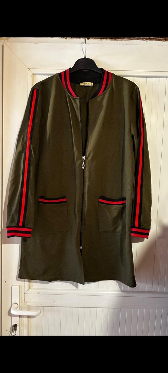 m  ve l olur haki renk Fermuarlı Ceket sıfır ayarinda çok temiz - Görsel 2